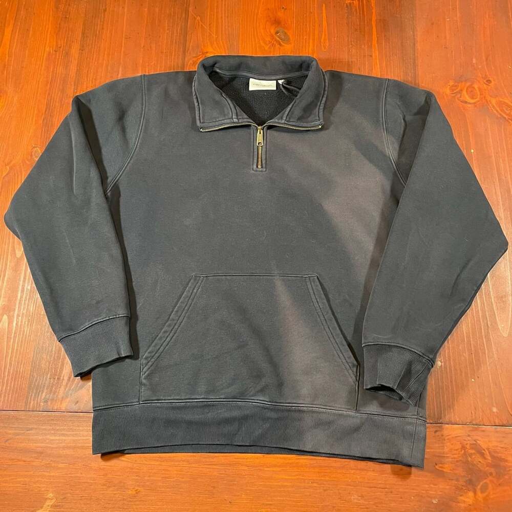 Carhartt WIP Half Zip Sweatshirt Size M Black French Terry Pullover